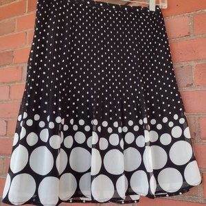 Elle black and white polka dot skirt